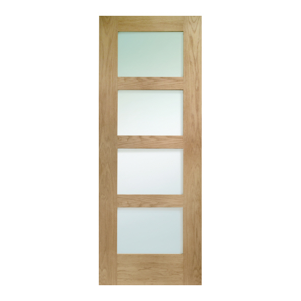 XL Joinery Internal Unfinished Oak Shaker 4 Light Doors [Clear Glass]