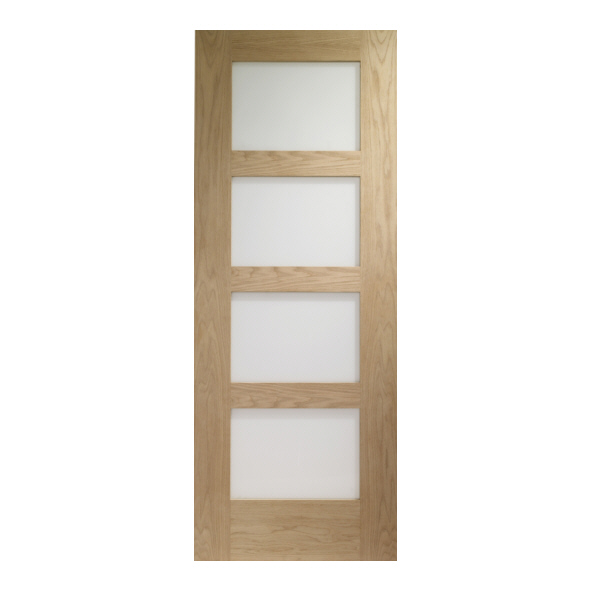 XL Joinery Internal Oak Shaker 4 Light Pre-Finished Doors [Obscure Glass]