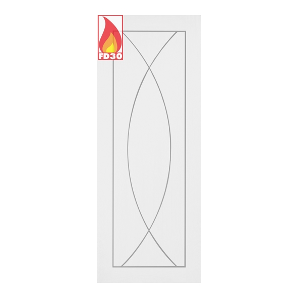 WPPES33-FD  1981 x 838 x 44mm [33]  Internal White Primed Pesaro FD30 Fire Door