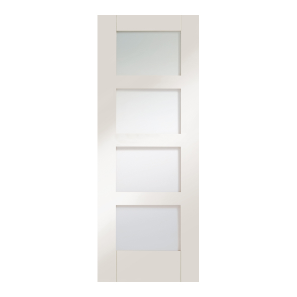 XL Joinery Internal White Primed Shaker 4 Light Doors [Clear Glass]