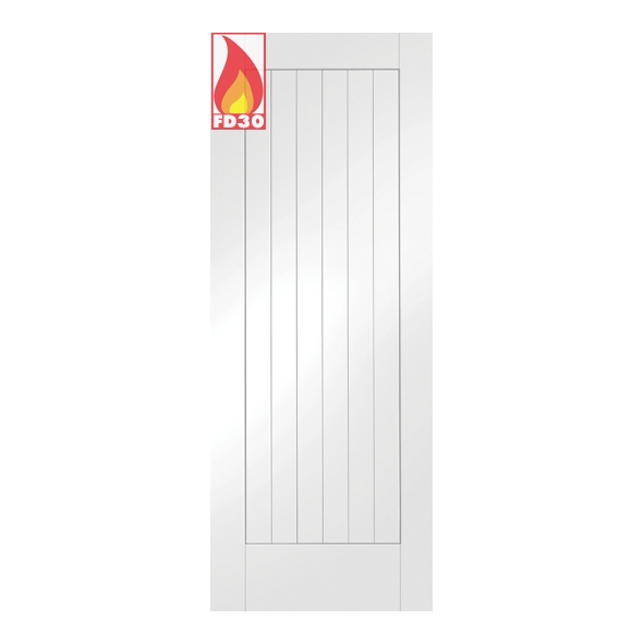 WPSUF33-FD  1981 x 838 x 44mm [33]  Internal White Primed Suffolk FD30 Fire Door