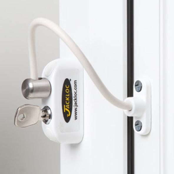 PRO-5-WHITE • 200mm • White • Jackloc Security Cable Window Restrictor