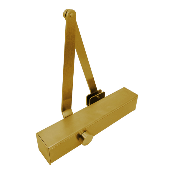 4820-PB  Polished Brass  Designer EN 2 to EN 4 Cam Action Magnetic Hold Open Overhead Door Closer