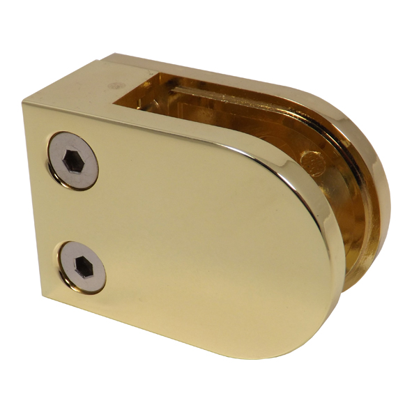 BR-10F • For 10mm Glass • Brass Plated • Glass to Wall or Square Post Clamp