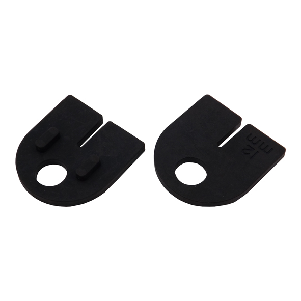 6MM-J-RUBBERS • 2 @ 06mm Glass Conversion Rubbers • Black • Glass to Wall or Square Post Clamp