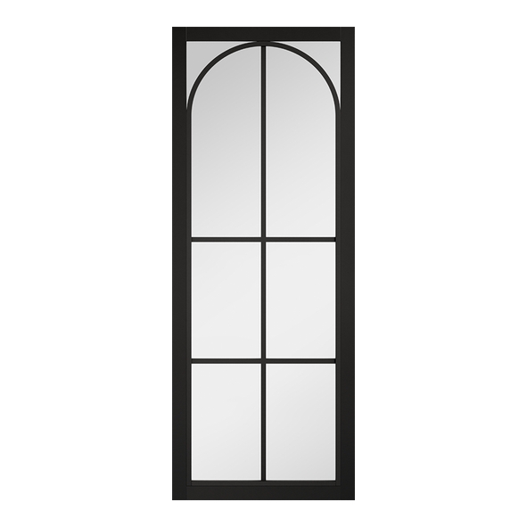 LPD Internal Prefinished Black Astoria Doors [Clear Glass]