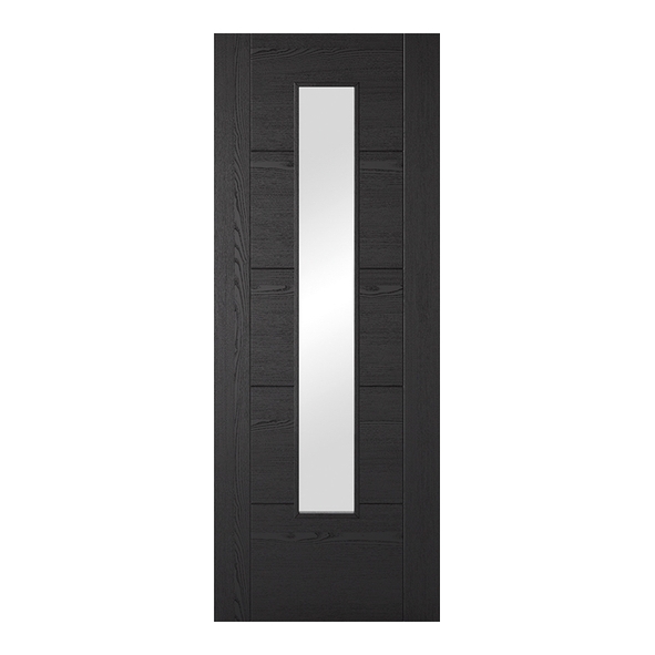 LPD Internal Prefinished Black Ash Laminate Vancouver 1L Doors [Clear Glass]