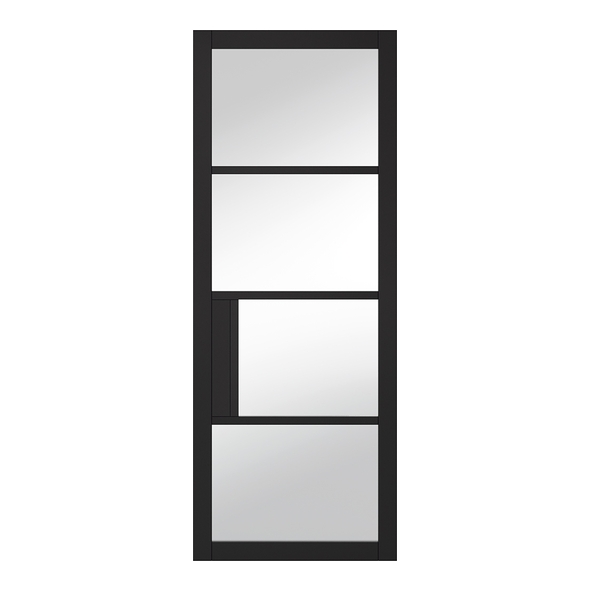 LPD Internal Black Primed Plus Chelsea Doors [Clear Glass]