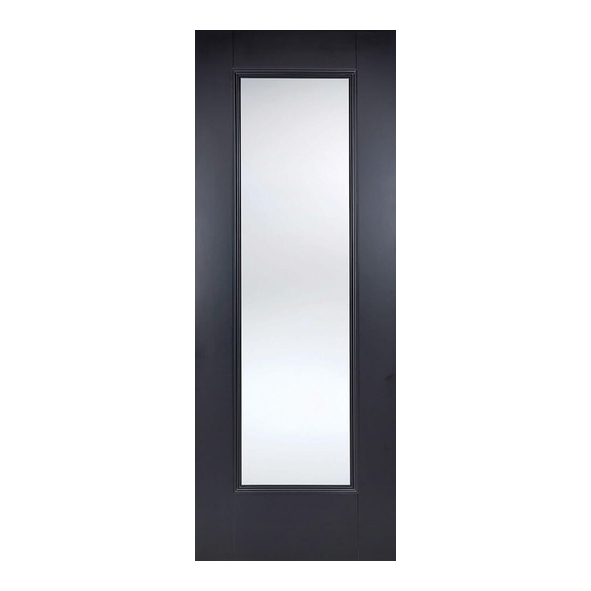 LPD Internal Black Primed Plus Eindhoven Doors [Clear Bevelled Glass]