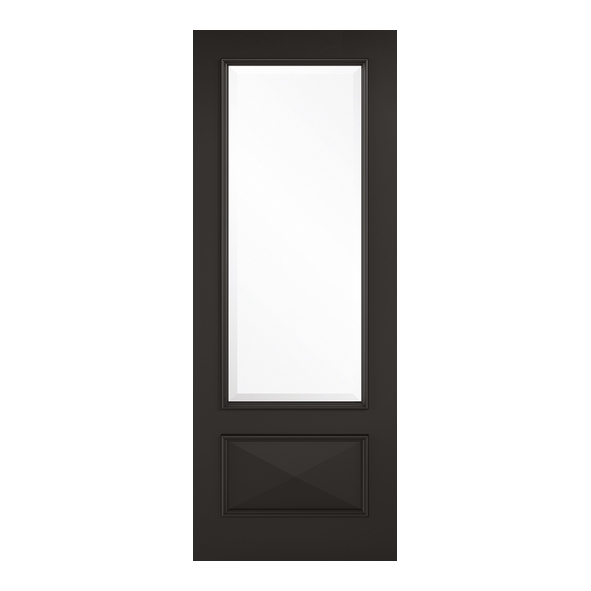 LPD Internal Black Primed Plus Knightsbridge 1L Doors [Clear Bevelled Glass]