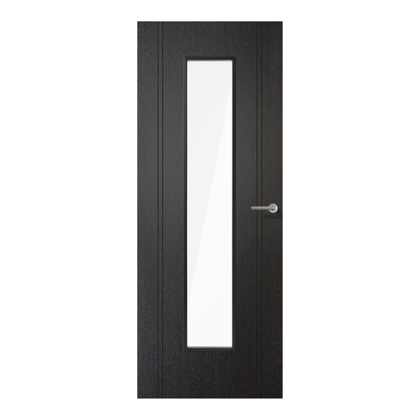 LPD Internal Prefinished Black Laminate Monaco Doors [Clear Glass]