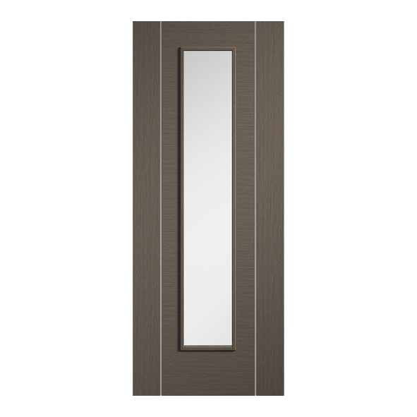 LPD Internal Prefinished Chocolate Grey Alcaraz 1 Light Doors [Clear Glass]