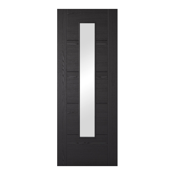 LPD Internal Prefinished Charcoal Black Vancouver 1L Doors [Clear Glass]
