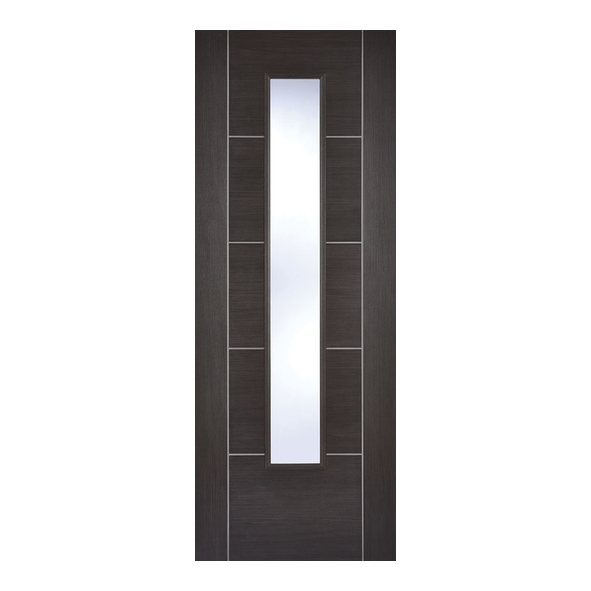 LPD Internal Prefinished Dark Grey Laminate Vancouver Doors [Clear Glass]