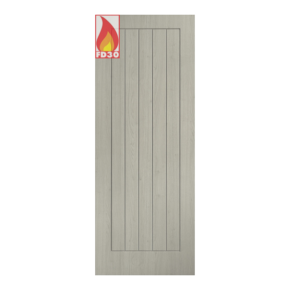 LPD Internal Prefinished Light Grey Laminate Cottage FD30 Fire Doors