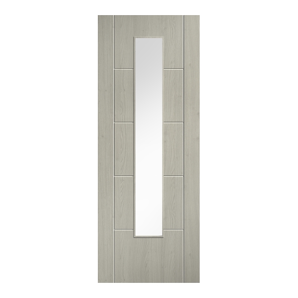 LPD Internal Prefinished Light Grey Laminate Ladder Doors [Clear Glass]
