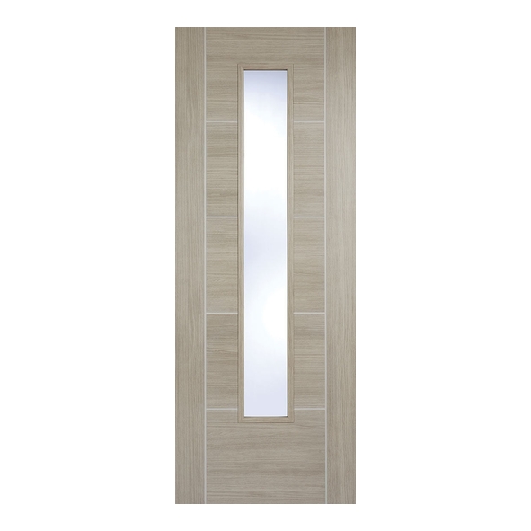 LPD Internal Prefinished Light Grey Laminate Vancouver Doors [Clear Glass]
