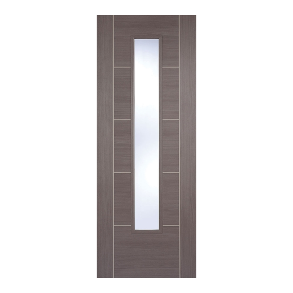 LPD Internal Prefinished Medium Grey Laminate Vancouver Doors [Clear Glass]