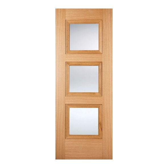 LPD Internal Prefinished Oak Amsterdam Doors [Clear Bevelled Glass]