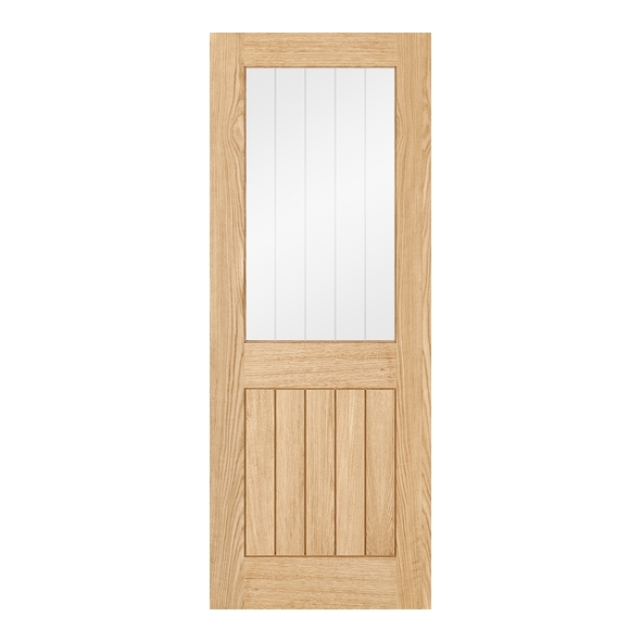 LPD Internal Prefinished Oak Belize 1L Doors [Clear Etched Glass]