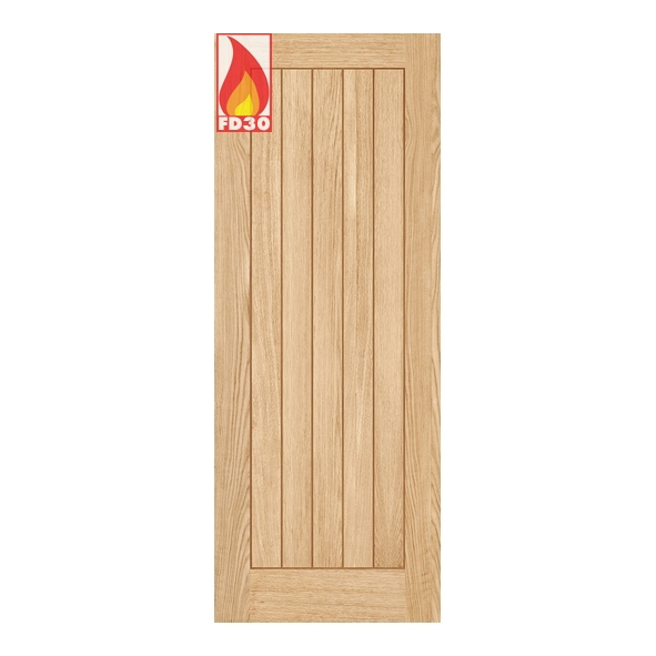 PFOBELFC826  2040 x 826 x 44mm  LPD Internal Prefinished Oak Belize FD30 Fire Door