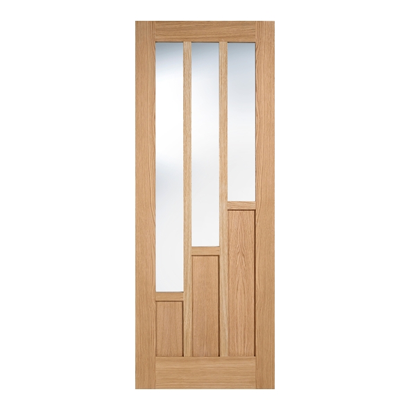 LPD Internal Prefinished Oak Coventry Doors [Clear Glass]