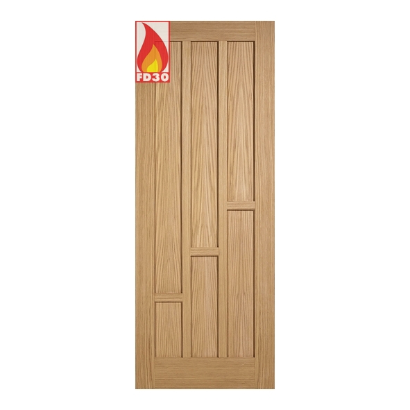 PFCOVOAKFC33  1981 x 838 x 44mm [33]  LPD Internal Prefinished Oak Coventry FD30 Fire Door