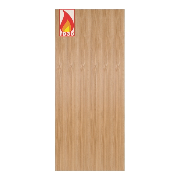 FLUOAKFD926  2040 x 926 x 44mm  LPD Internal Prefinished Oak Flush FD30 Fire Door