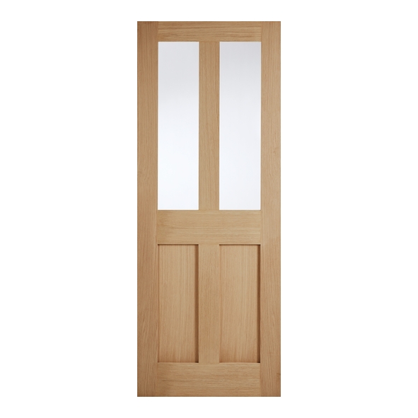LPD Internal Unfinished Oak London Doors [Clear Glass]