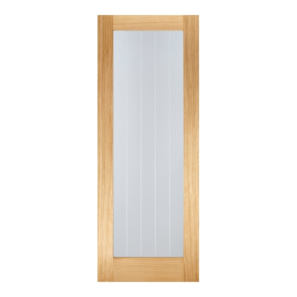 LPD Internal Prefinished Oak Mexicano P10 Doors [Clear Etched Glass]