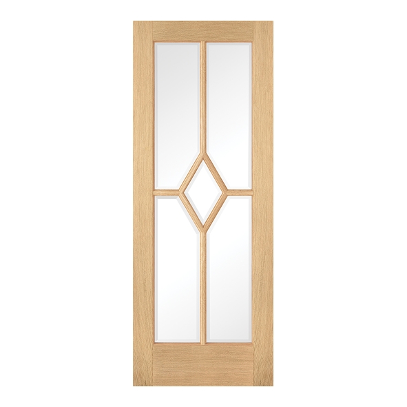 LPD Internal Prefinished Oak Reims Doors [Clear Bevelled Glass]