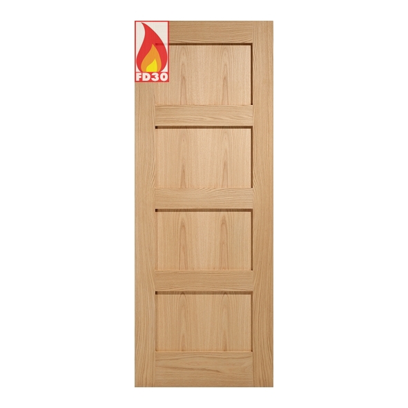 LPD Internal Prefinished Oak Shaker FD30 Fire Doors