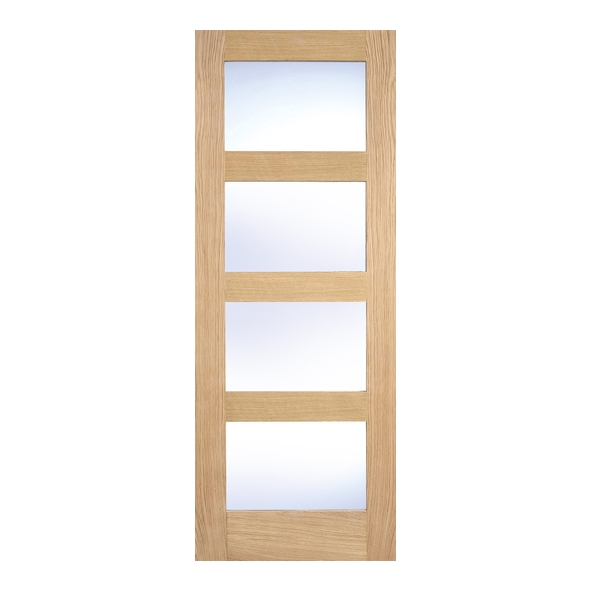 LPD Internal Prefinished Oak Shaker Doors [Clear Glass]