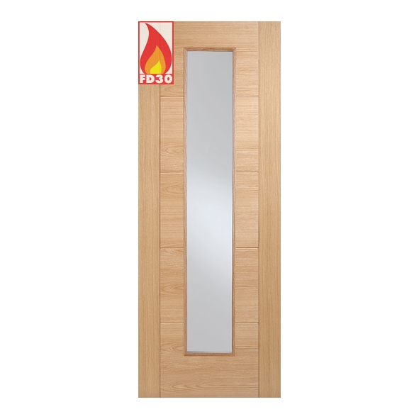 LPD Internal Prefinished Oak Vancouver 1L FD30 Fire Doors [Clear Glass]