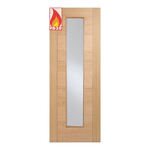 OVANLLFC33  1981 x 838 x 44mm [33]  LPD Internal Prefinished Oak Vancouver 1LFD30 Fire Door [Clear Glazed]