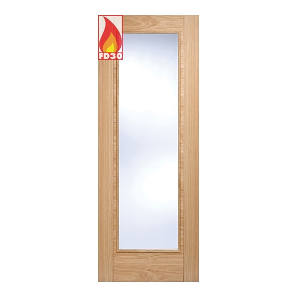 OVAN1LFC33  1981 x 838 x 44mm [33]  LPD Internal Prefinished Oak Vancouver P10 FD30 Fire Door [Clear Glazed]