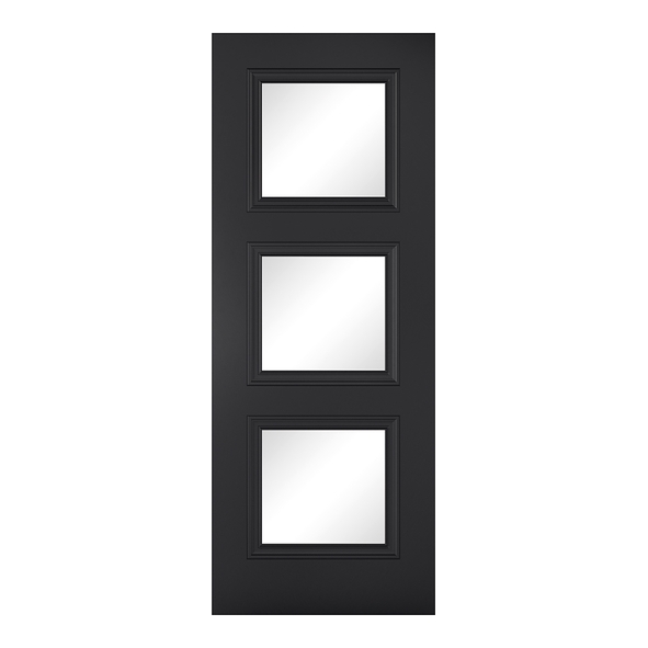 LPD Internal Black Primed Plus Antwerp Doors [Clear Glass]