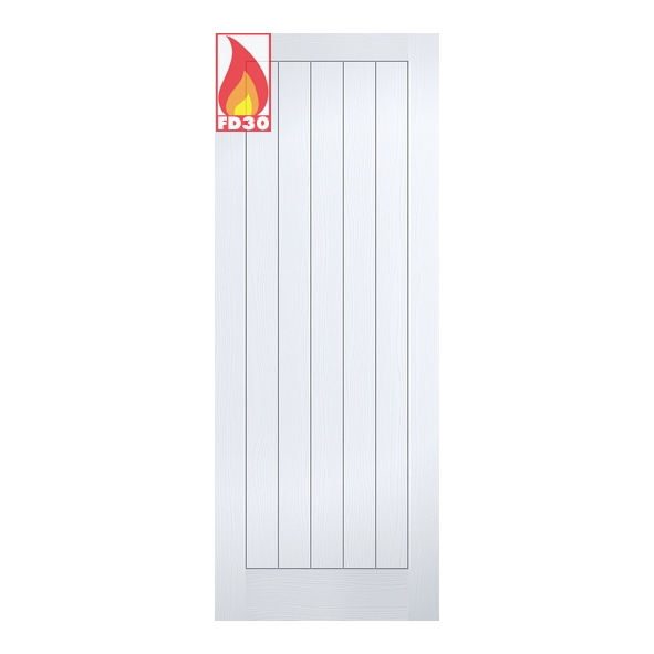 FCTEXV5P30  1981 x 762 x 44mm [30]  LPD Internal White Primed Texture Moulded Vertical 5P FD30 Fire Door