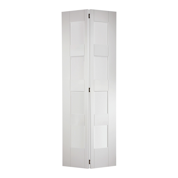 LPD Internal White Primed Shaker Bi-Fold Doors [Clear Glass]