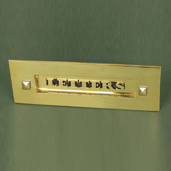 LCn-AB  300 x 102mm  Unlacquered Polished / Aged Brass  Reproduction Classic Letter Plate