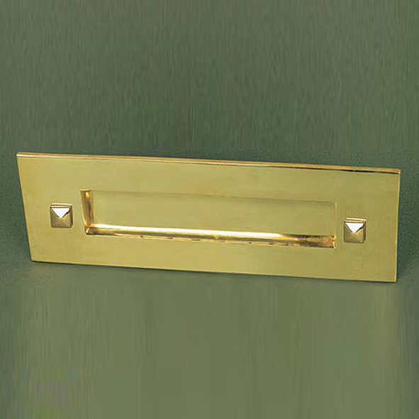 LTn-PB  300 x 102mm  Unlacquered Polished Brass  Reproduction Traditional Letter Plate