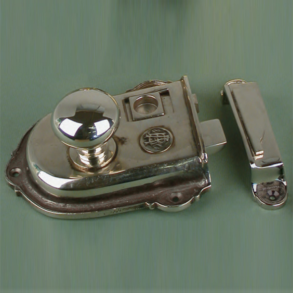 RC-AN • 123 x 108mm [65mm] • Aged Nickel • Reproduction Cromwell Rim Privacy Latch
