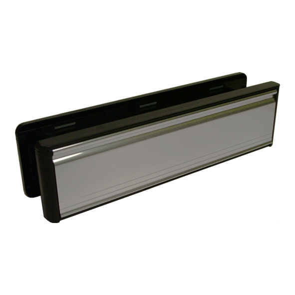 110460W • 265 x 070mm • Satin Aluminium / Black Frame • Welseal Letter Plate Set