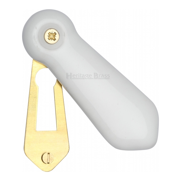 5030  Plain White  Heritage Brass Porcelain Mortice Key Escutcheon