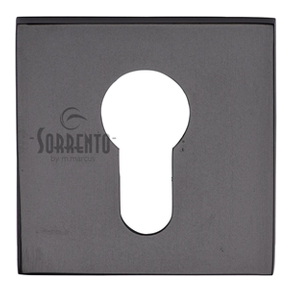 5M-4049-Q-153 � Matt Black � Sorrento Square Euro Cylinder Escutcheons