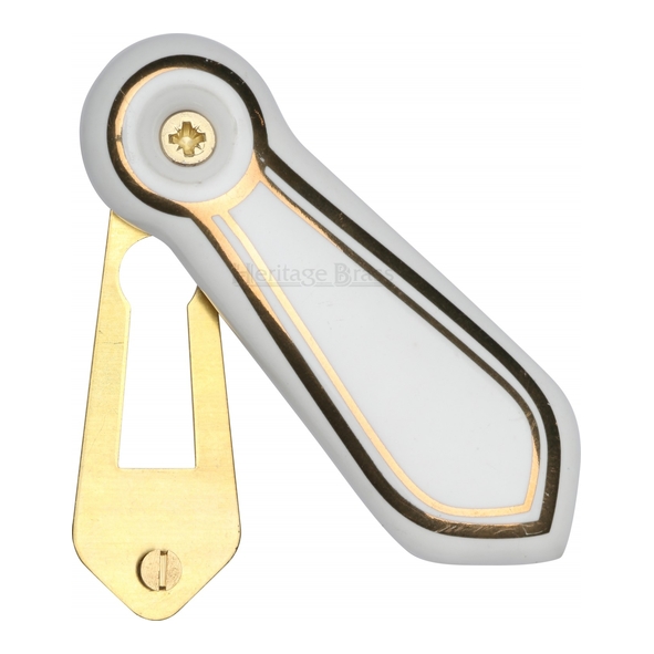 6030 • Gold Line • Heritage Brass Porcelain Mortice Key Escutcheon