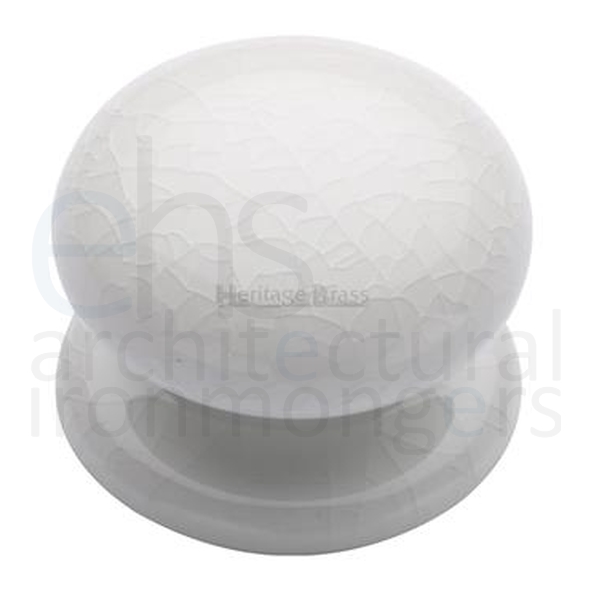 7038 • 38mm • White Crackle • Heritage Brass Porcelain Cabinet Knob