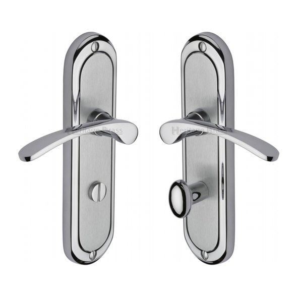 AMB6230-AP  Bathroom [57mm]  Satin / Polished Chrome  Heritage Brass Ambassador Levers On Backplates