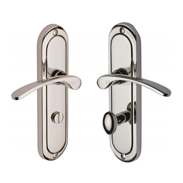 AMB6230-PNF • Bathroom [57mm] • Polished Nickel • Heritage Brass Ambassador Levers On Backplates