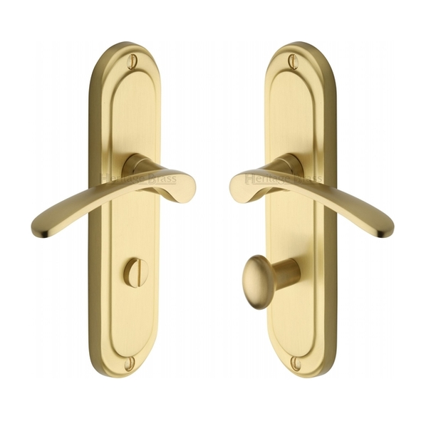 AMB6230-SB  Bathroom [57mm]  Satin Brass  Heritage Brass Ambassador Levers On Backplates